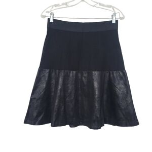 Cabi Black Faux Leather Skirt S